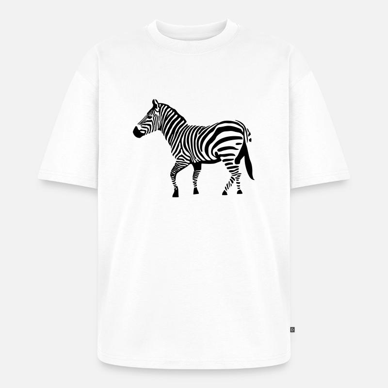 zebra Zeichnung Zebra-Vektor-Savanne - Unisex Premium Oversized Bio T-Shirt - Weiß