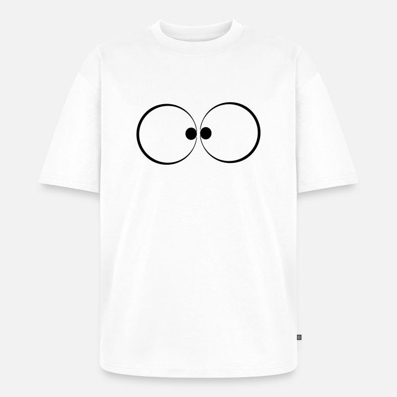 Comic Augen - Unisex Premium Oversized Bio T-Shirt - Weiß