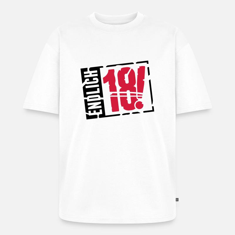 endlich_18_g2 - Unisex Premium Oversized Bio T-Shirt - Weiß