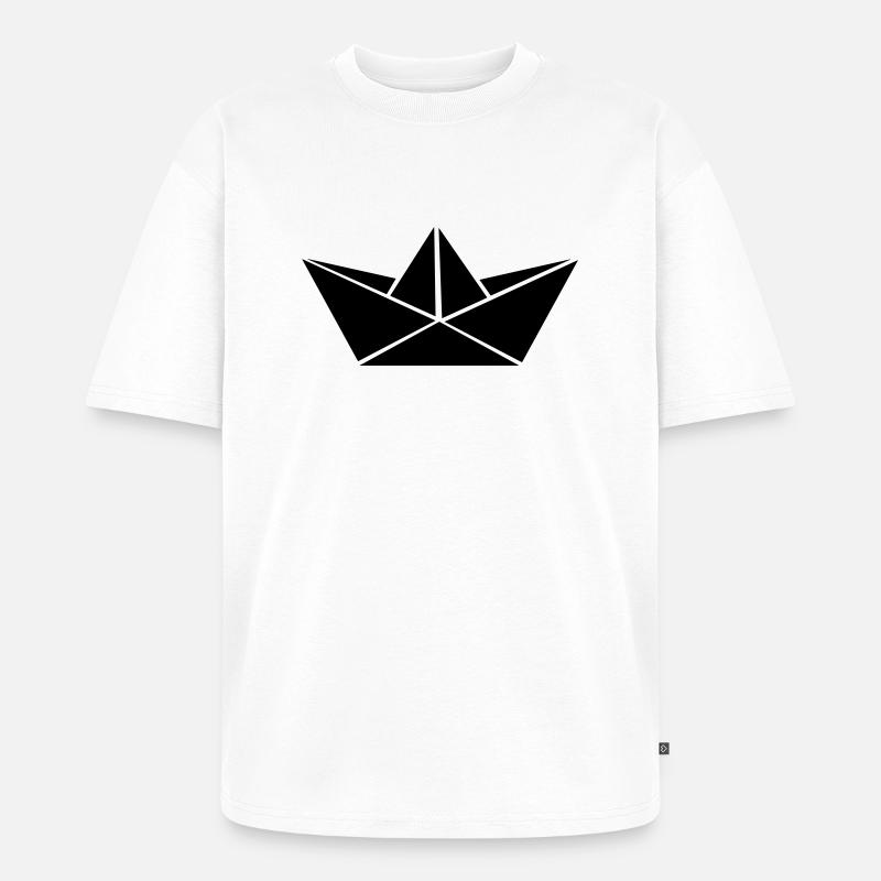 papierboot_01 - Unisex Premium Oversized Bio T-Shirt - Weiß