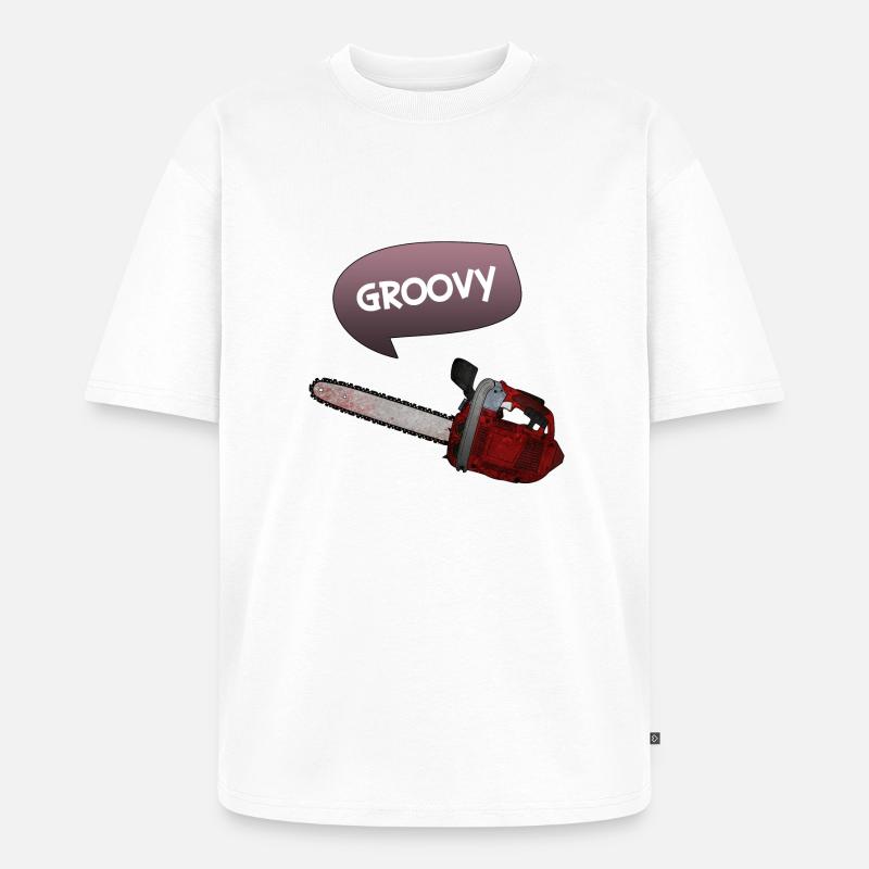 Evil dead - Groovy chains - Unisex Premium Oversized Bio T-Shirt - Weiß