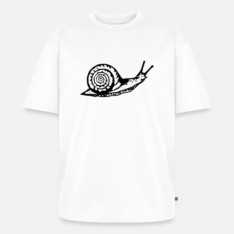 Snail noir et withe - T-shirt Premium bio oversize Unisexe - blanc