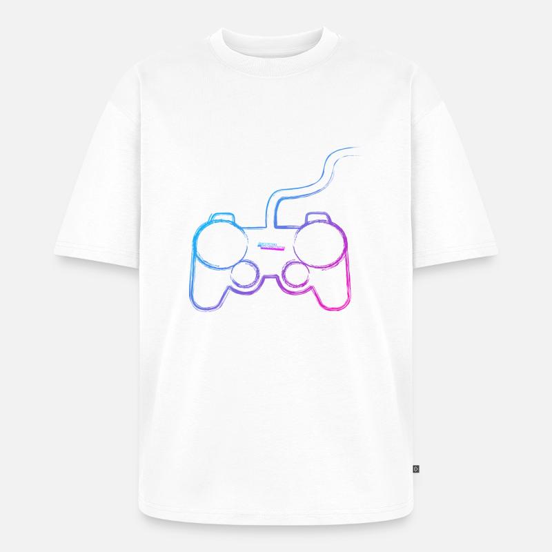 Graffiti-Controller - Unisex Premium Oversized Bio T-Shirt - Weiß