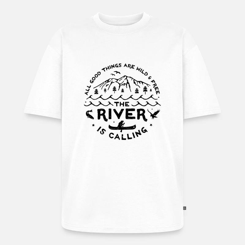 River is Calling s - Unisex Premium Oversized Bio T-Shirt - Weiß