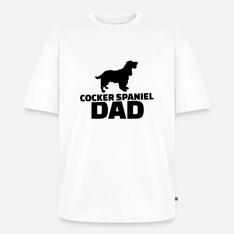 Cocker Spaniel Dad - T-shirt Premium bio oversize Unisexe - blanc