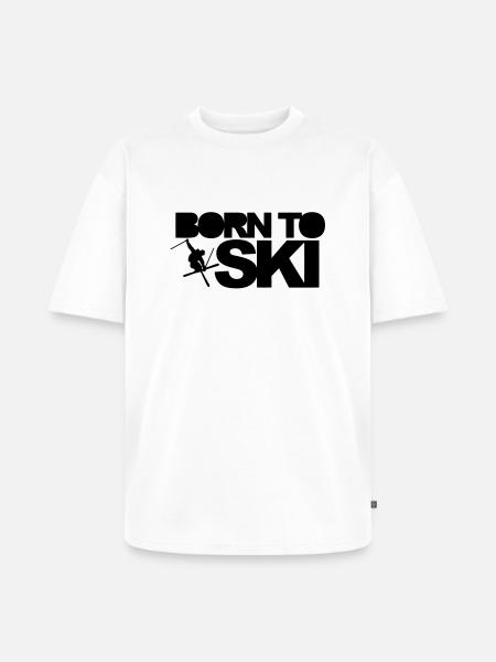 Born To Ski - Unisex Premium Oversized Organic T-Shirt - white