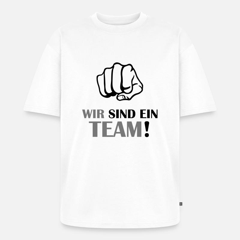 faust_wir_sind_ein_team_2 - Unisex Premium Oversized Bio T-Shirt - Weiß