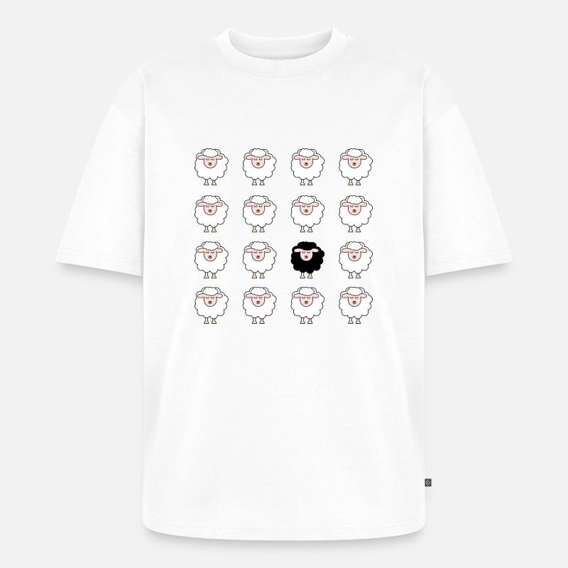 Mouton - T-shirt Premium bio oversize Unisexe - blanc
