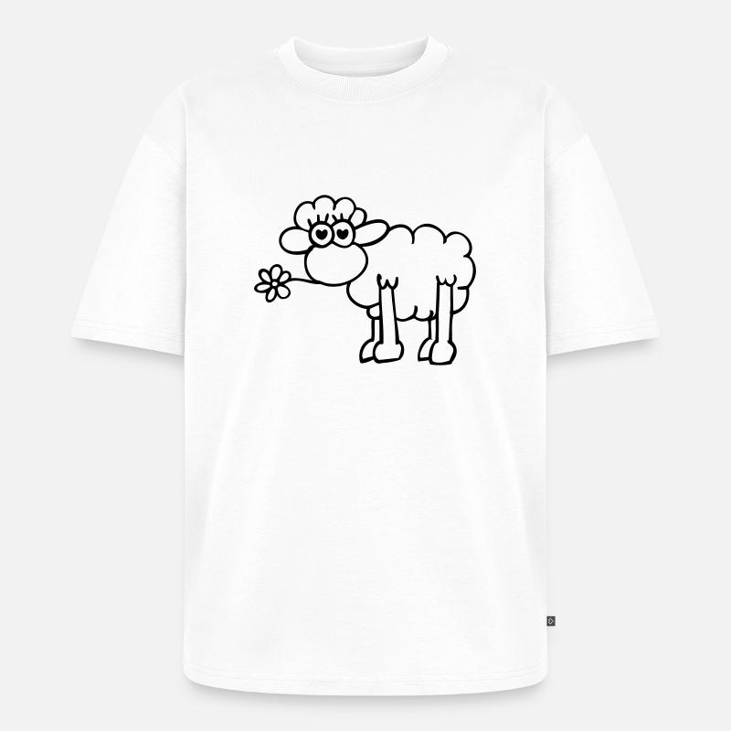 Verliebtes Schaf - T-shirt Premium bio oversize Unisexe - blanc