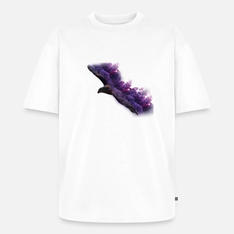 Adler mit Rauch - Unisex Premium Oversized Bio T-Shirt - Weiß