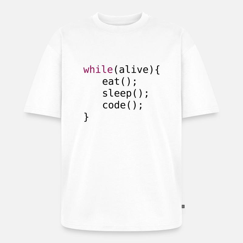 Lustiger Code Quellcode - Unisex Premium Oversized Bio T-Shirt - Weiß