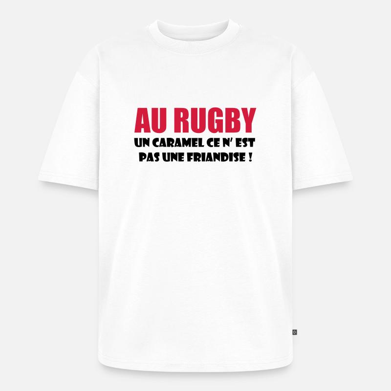 rugby - Unisex Premium Oversized Organic T-Shirt - white