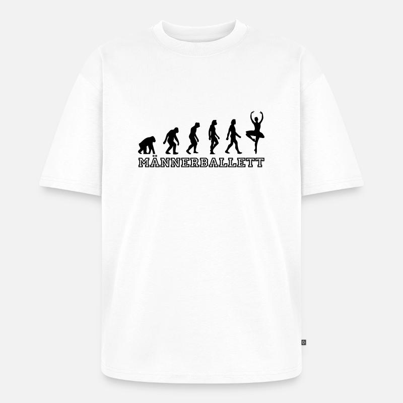 Männerballett Evolution Ballerina - Unisex Premium Oversized Bio T-Shirt - Weiß
