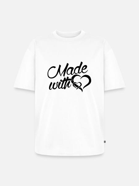 Faite avec coeur - bébé - - T-shirt Premium bio oversize Unisexe - blanc