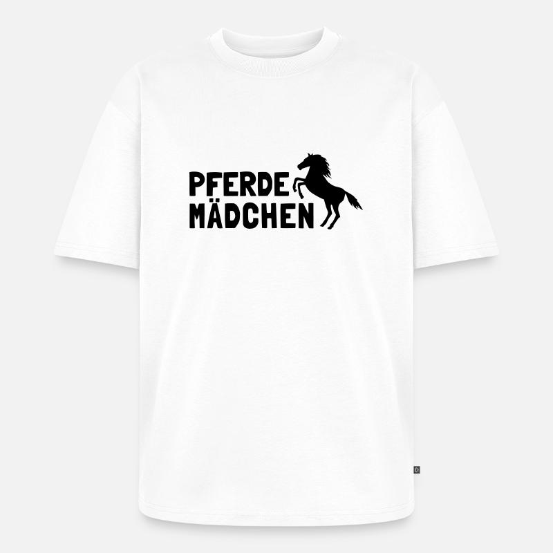 Pferdemädchen - Unisex Premium Oversized Bio T-Shirt - Weiß