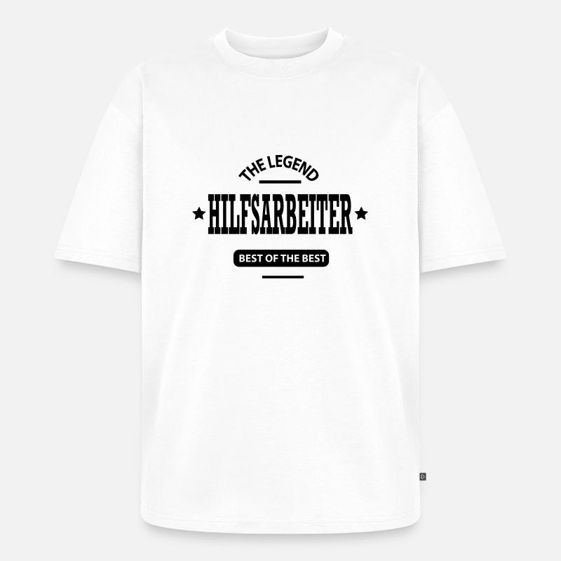 hilfsarbeiter - Unisex Premium Oversized Bio T-Shirt - Weiß