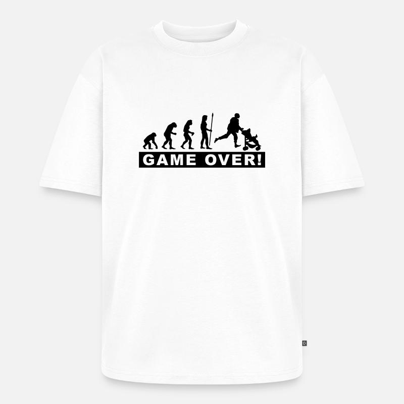evolution_papa2 - Unisex Premium Oversized Organic T-Shirt - white