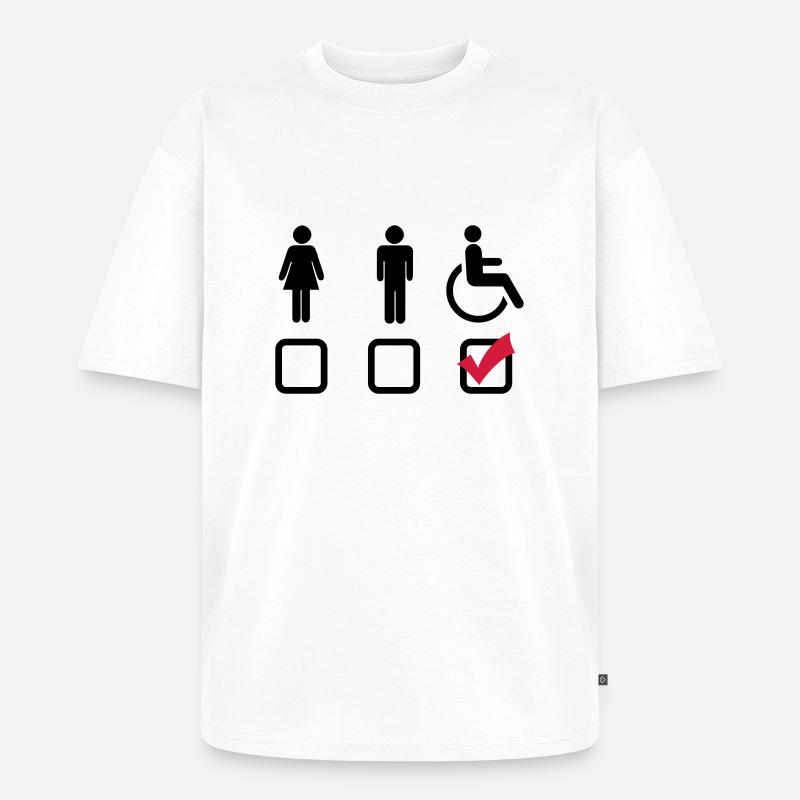 Behindert Rollstuhl - Unisex Premium Oversized Bio T-Shirt - Weiß