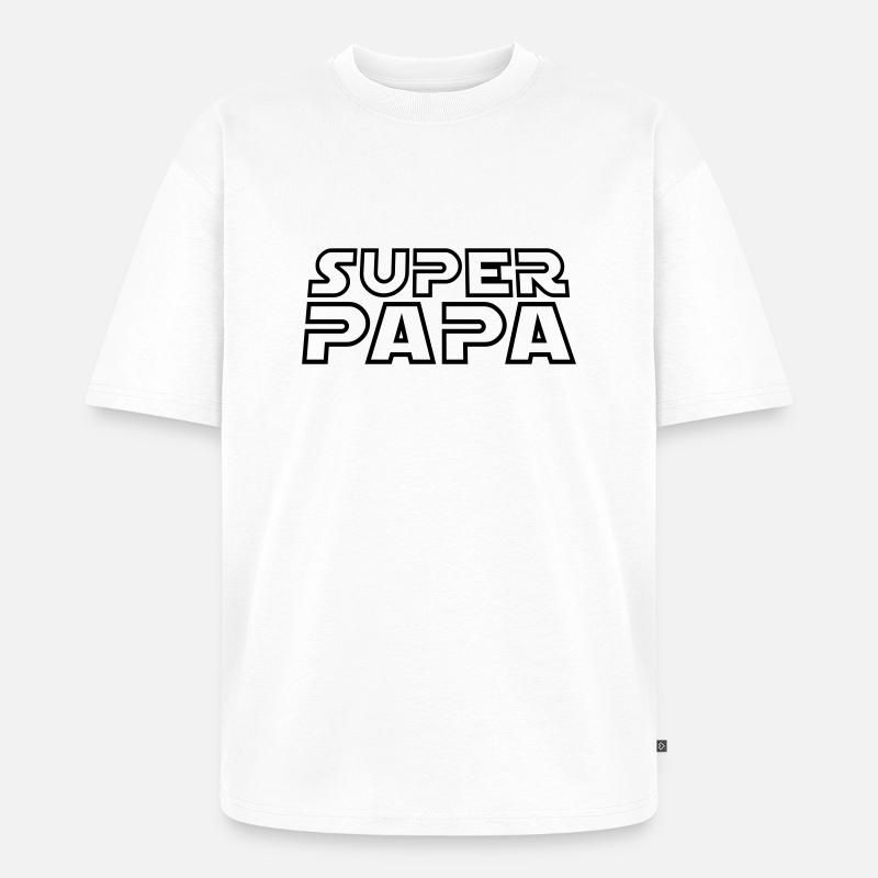 SUPER DAD SWO Design - Unisex Premium Oversized Bio T-Shirt - Weiß