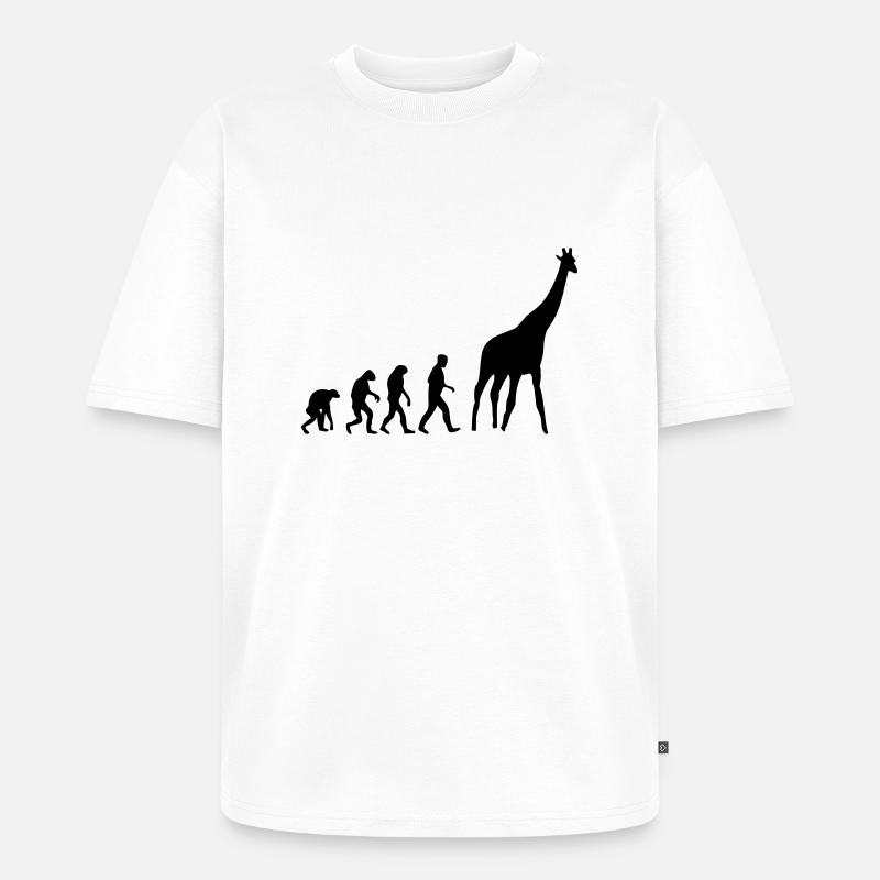 giraffe evolution - Unisex Premium Oversized Organic T-Shirt - white
