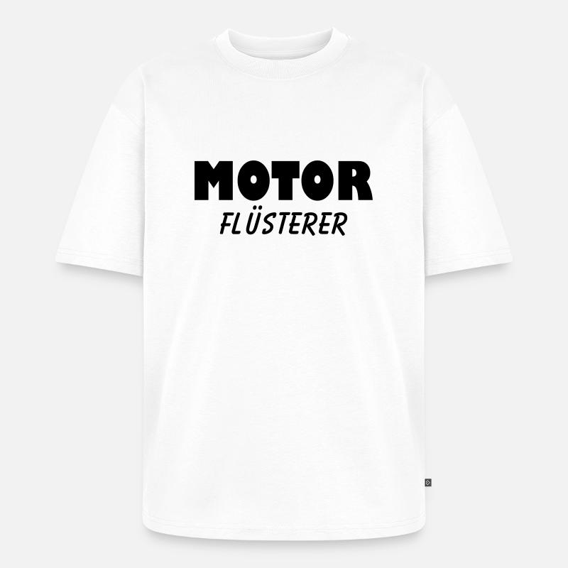 motor flüsterer - Unisex Premium Oversized Bio T-Shirt - Weiß