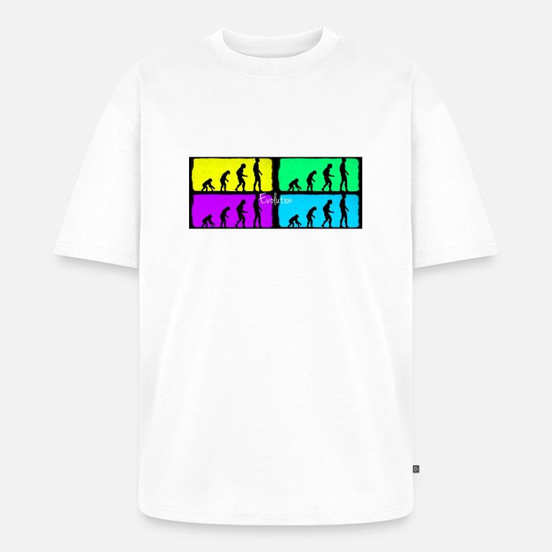 évolution - T-shirt Premium bio oversize Unisexe - blanc
