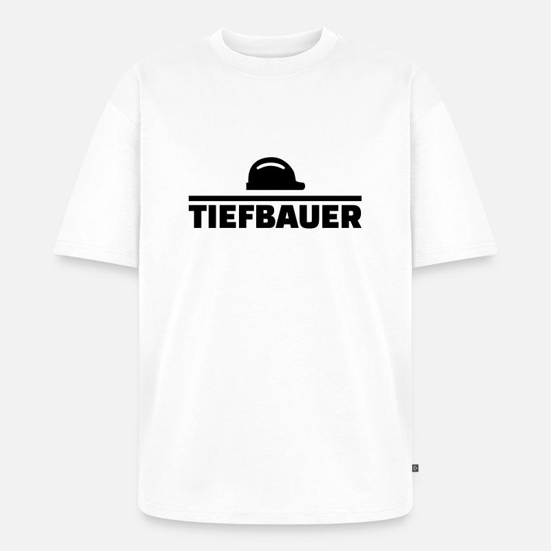 Tiefbauer - Unisex Premium Oversized Bio T-Shirt - Weiß