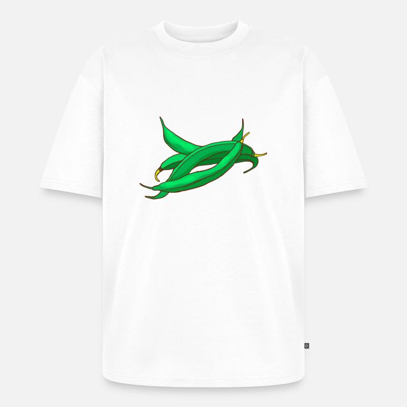 Bohnen Wachsbohnen Brechbohnen - Unisex Premium Oversized Bio T-Shirt - Weiß
