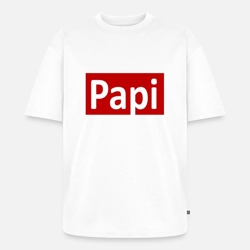 Papi Geschenk idee - Unisex Premium Oversized Bio T-Shirt - Weiß
