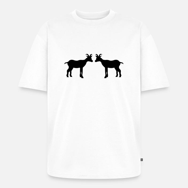 ziege2 - Unisex Premium Oversized Bio T-Shirt - Weiß