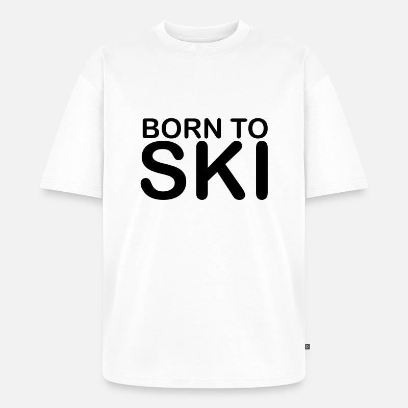 born to ski 10 - Unisex Premium Oversized Bio T-Shirt - Weiß
