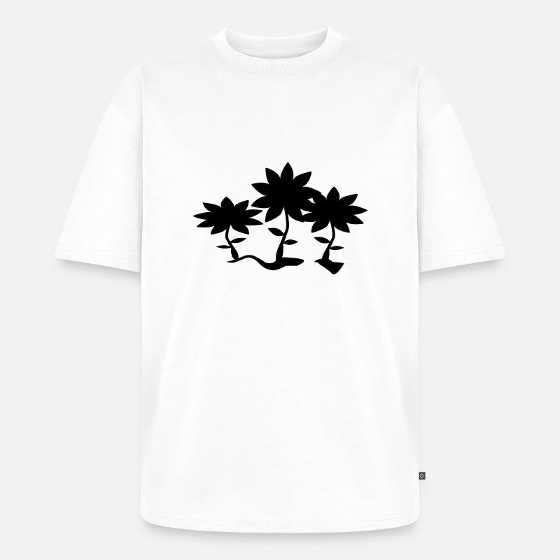 blumen - Unisex Premium Oversized Bio T-Shirt - Weiß