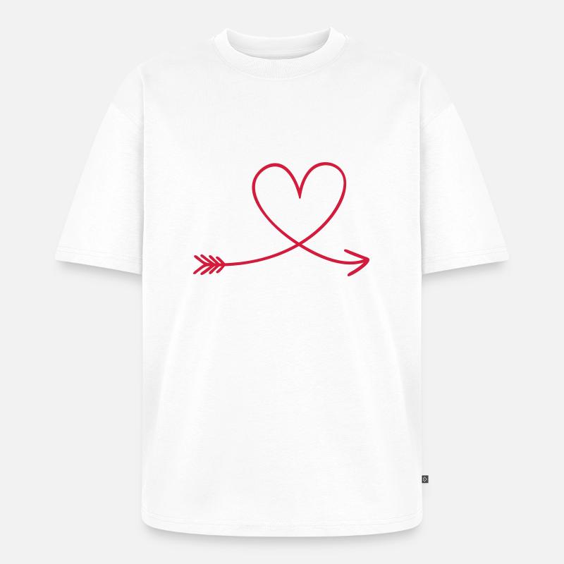 herz - Unisex Premium Oversized Bio T-Shirt - Weiß