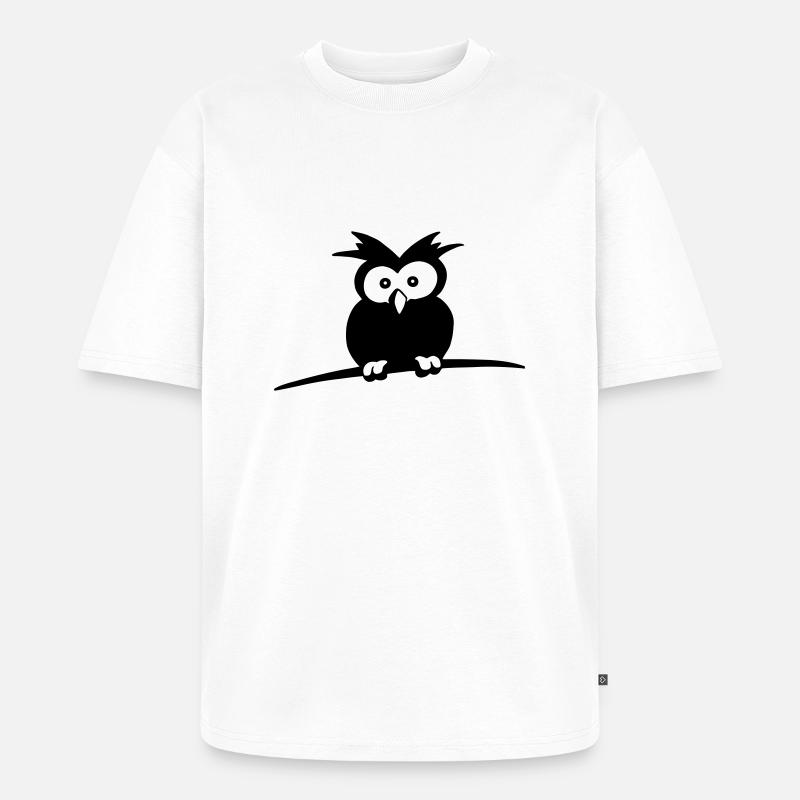 kleene Eule - Unisex Premium Oversized Bio T-Shirt - Weiß