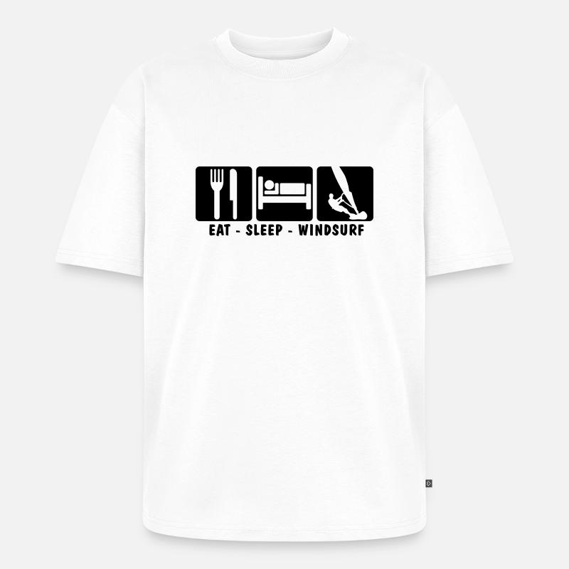 EAT SLEEP WINDSURF 3 - Unisex Premium Oversized Bio T-Shirt - Weiß