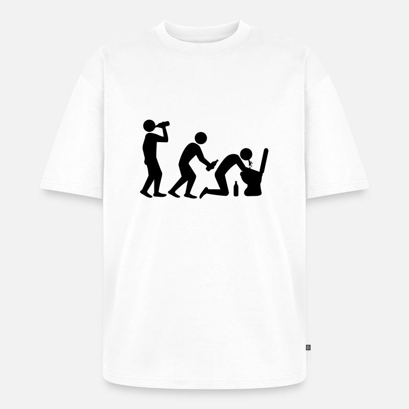 Drunken Evolution - Unisex Premium Oversized Bio T-Shirt - Weiß