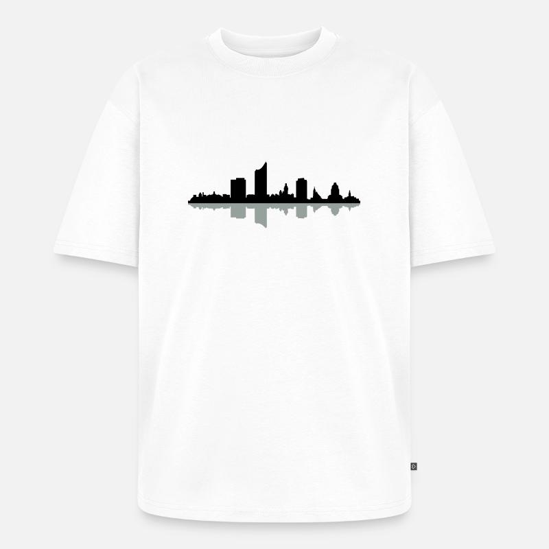 Skyline Leipzig - Unisex Premium Oversized Bio T-Shirt - Weiß