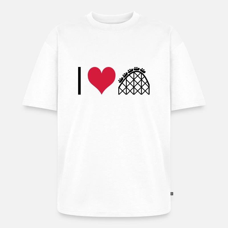 ichliebeachterbahn - Unisex Premium Oversized Bio T-Shirt - Weiß