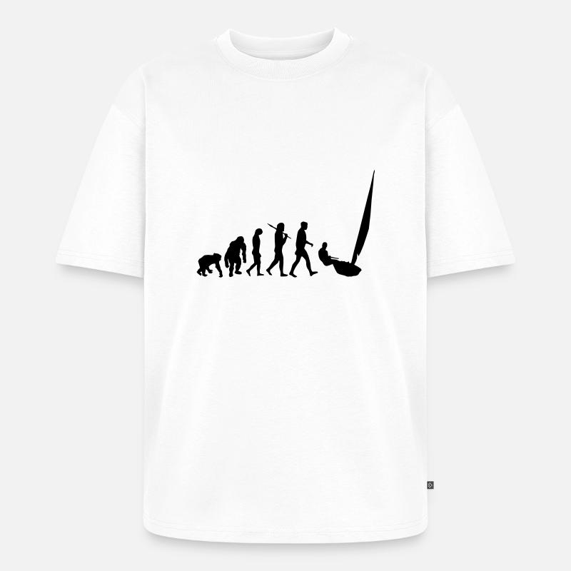 Evolution Segeln - Unisex Premium Oversized Bio T-Shirt - Weiß