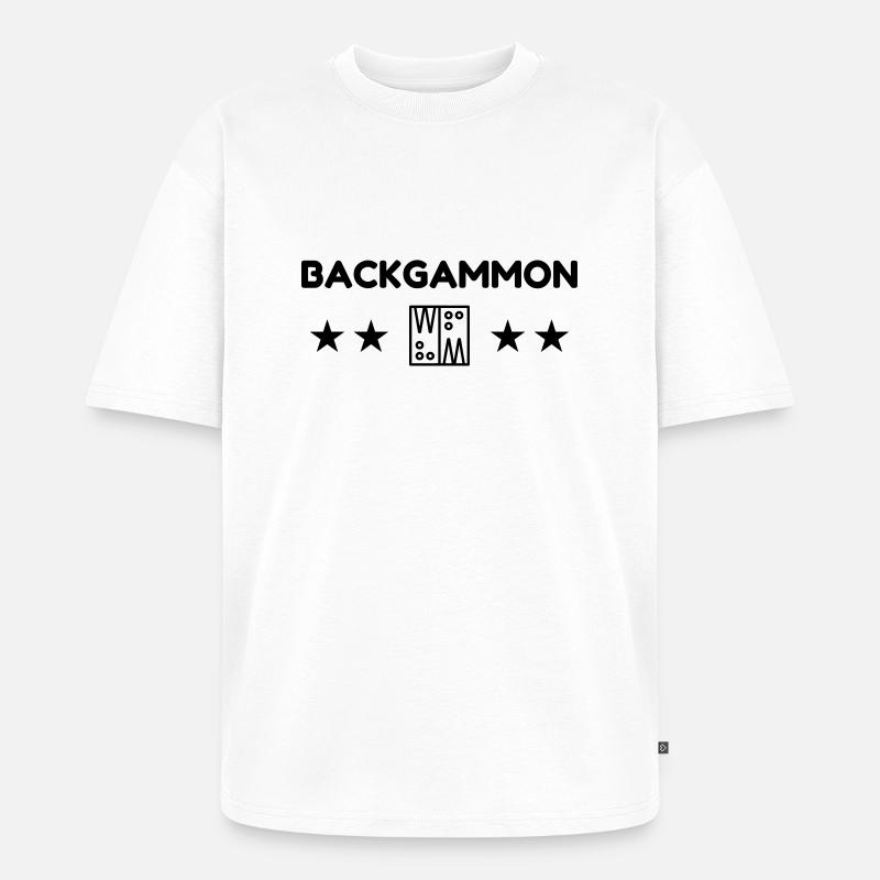 Backgammon / Spiel / Player / Schach - Unisex Premium Oversized Bio T-Shirt - Weiß