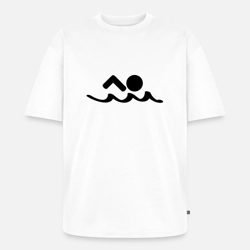 schwimmen - Unisex Premium Oversized Bio T-Shirt - Weiß