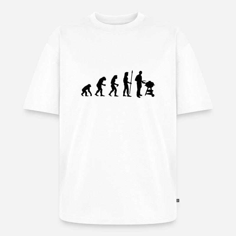 evolution_grill1 - T-shirt Premium bio oversize Unisexe - blanc