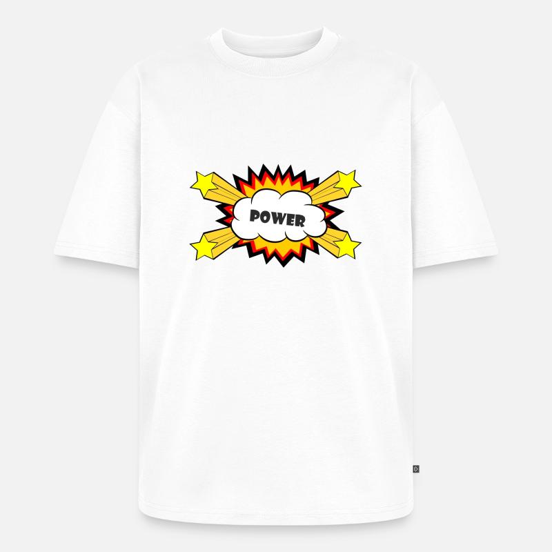 Power Comic Explosion - Unisex Premium Oversized Bio T-Shirt - Weiß