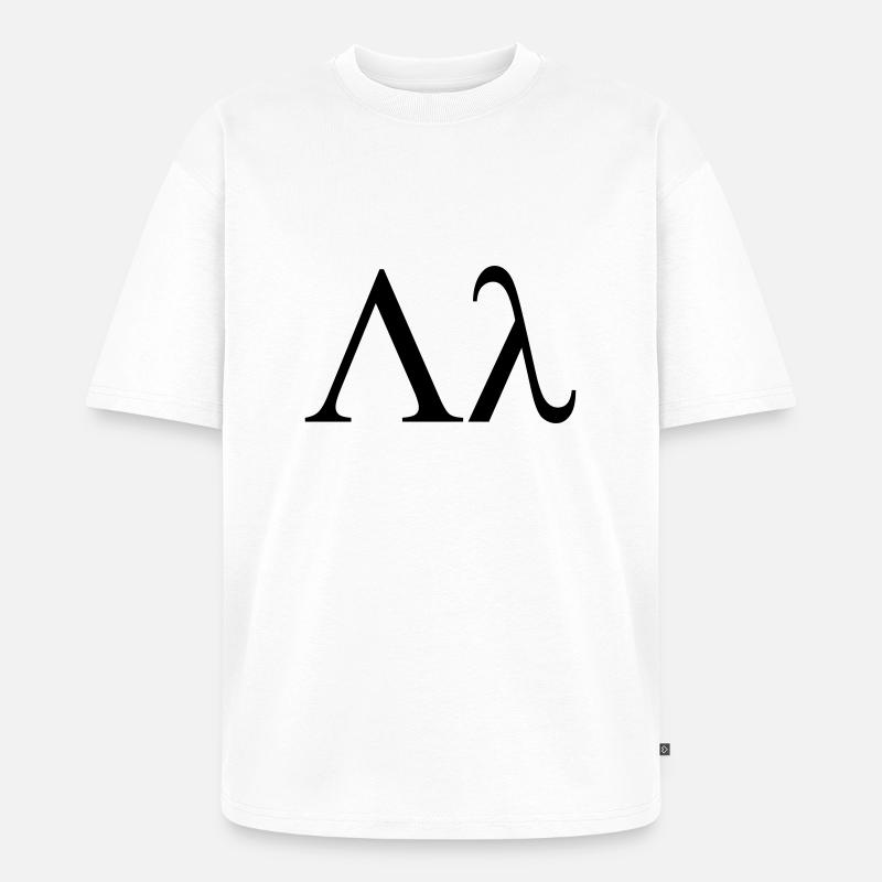 Lambda griechischen Buchstaben Bruderschaft von - Unisex Premium Oversized Bio T-Shirt - Weiß
