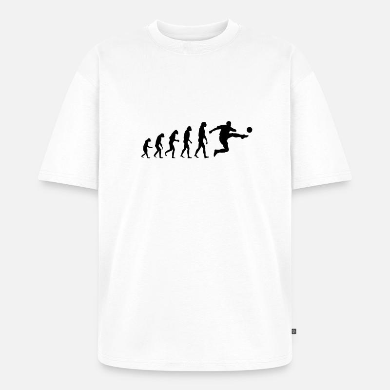 Evolution Fußball - Unisex Premium Oversized Bio T-Shirt - Weiß