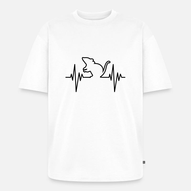 Souris Pulse - T-shirt Premium bio oversize Unisexe - blanc
