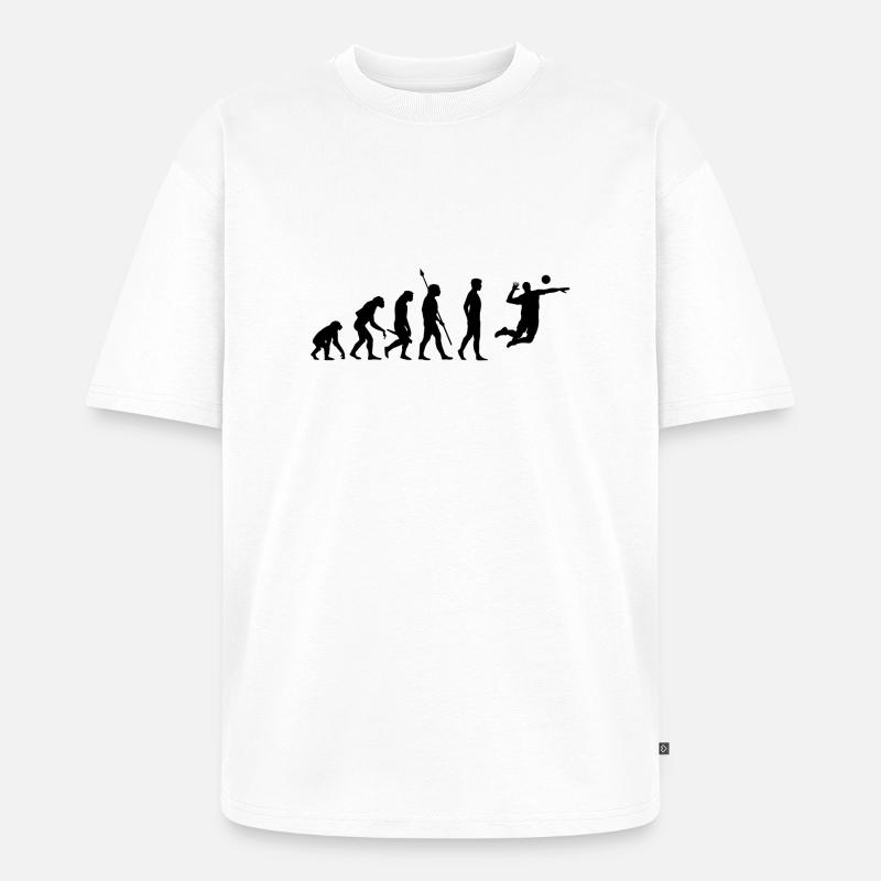 Volleyball Beachvolleyball Evolution - Unisex Premium Oversized Bio T-Shirt - Weiß