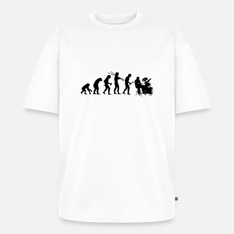 Evolutionsentwicklung - Unisex Premium Oversized Bio T-Shirt - Weiß