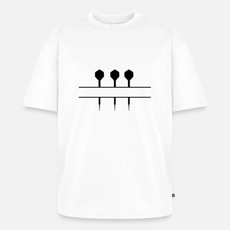 Pfeile Dart Text - Unisex Premium Oversized Bio T-Shirt - Weiß
