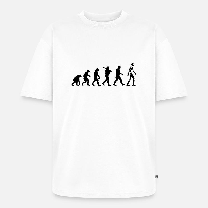 Robot Evolution - Unisex Premium Oversized Organic T-Shirt - white